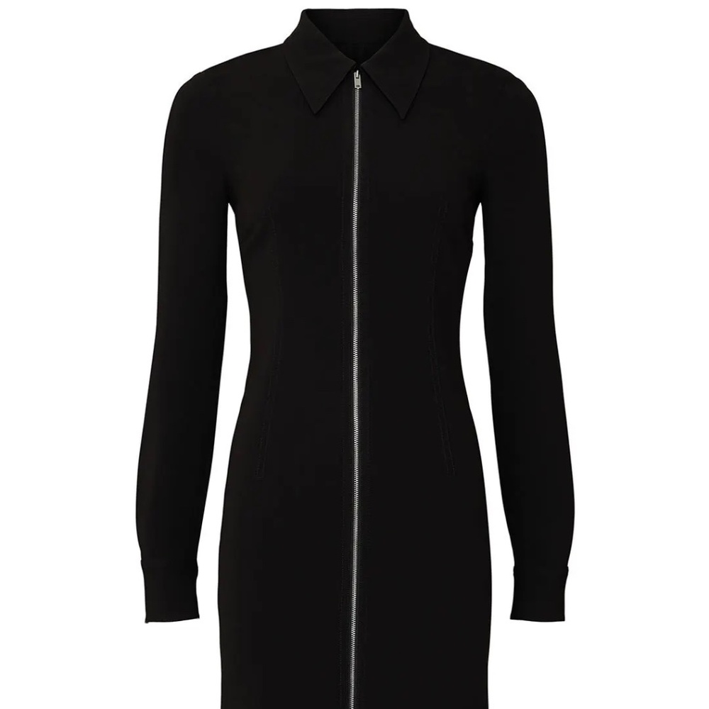 Theory Black Zip Shirt Dress Size 12